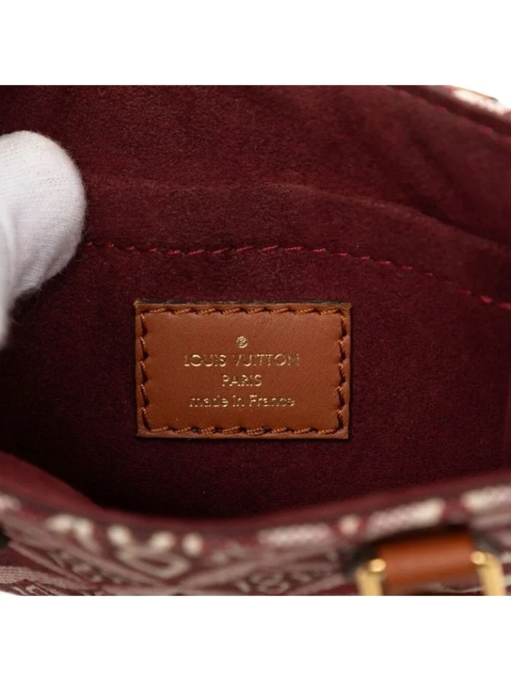Louis Vuitton Monogram Jacquard Petite Sac Plat 2-Way Shoulder Bag Wine